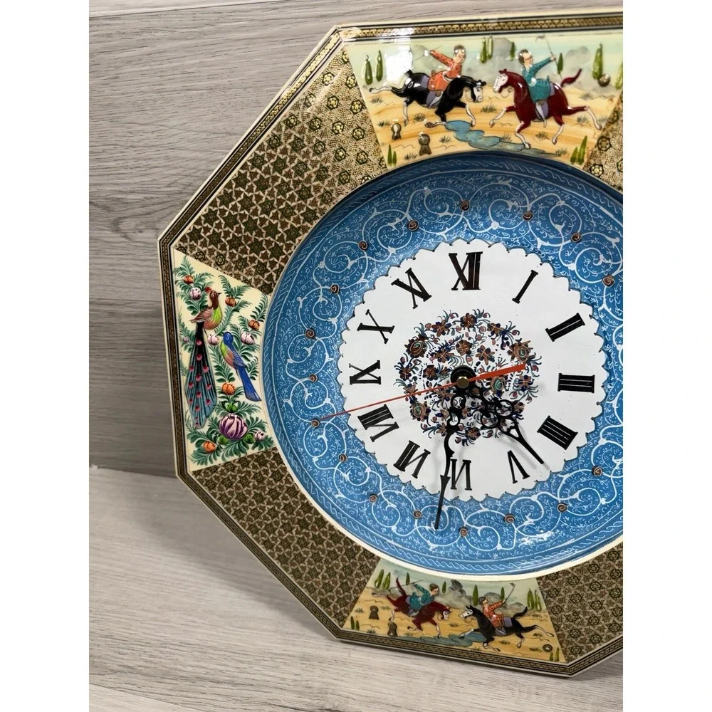 Persian Khatam Minakari Wall Clock 14